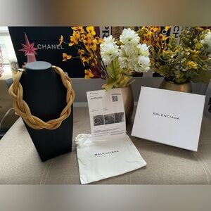 ✨Balenciaga Vintage Gold Braided Mesh Necklace✨Preloved Circa 1970-Early 80’s